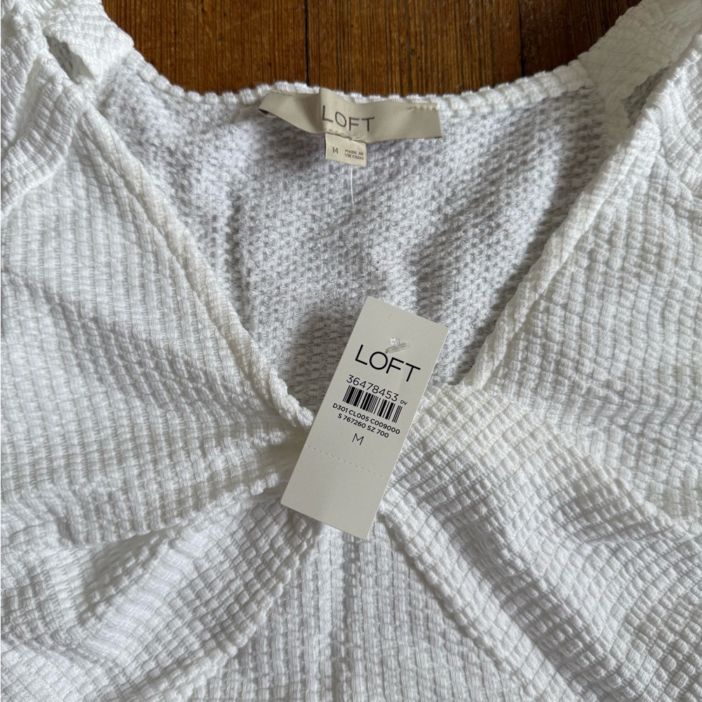 LOFT Women's White Textured Top
